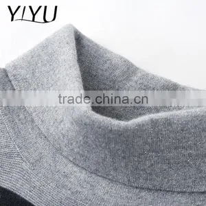 Newest Winter Women Stripe Color Block Turtleneck Cashmere Sweater thumbnail-5