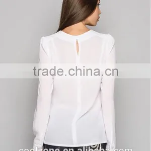 2015 New Office Blouse Design Long Sleeve Chiffon Blouse for Women thumbnail-4
