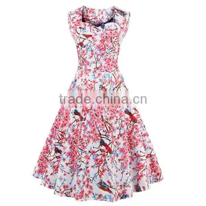 Walson 2017 Sleeveless Printed Summer Women Dresses thumbnail-2