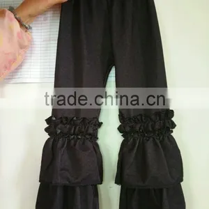 2015 China Boyi Kids Denim Pants Wholesale Girls Triple Ruffle Pants thumbnail-4