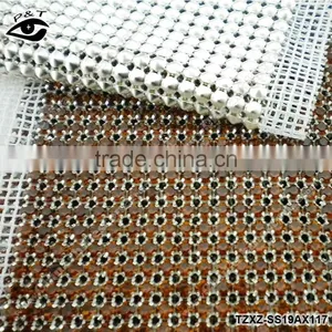 Rhinestone Mesh Crystal Trimming Sew on Crystal Mesh SS19 Smoked Topaz Color for Clothing thumbnail-1