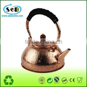 2017 Heavy Gauge 1mm Thick Hammered Copper Tea Pot Kettle Stovetop Teapot thumbnail-1