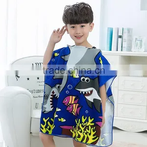 100% Polyester Sublimation Print Kids Microfiber Hooded Towels thumbnail-3