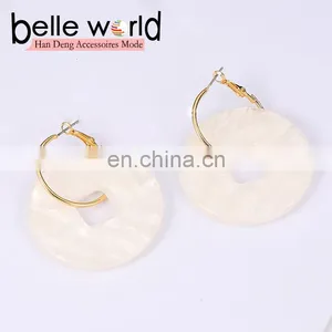 High Quality New Design Acetie Acid Jewelry Women's Acrylic Acetate Drop Circle Earrings thumbnail-6