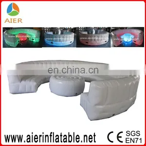 Inflatable Round Sofa With LED Light, Colorful Led Light Inflatable Sofa Bed, Led Inflatable Party Sofa thumbnail-1