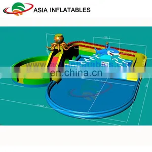 Inflatable Giant Outdoor Inflatable Water Park , Inflatable Amusement Park , Inflatable Fun Land For Adults thumbnail-1