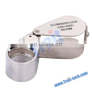 White Illuminated Whistle Style Loupe Magnifier With LED Light thumbnail-1