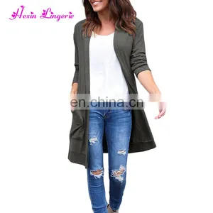China Manufacturer Gray Blue Red Autumn Winter Long Sweater Cardigan for Women thumbnail-3