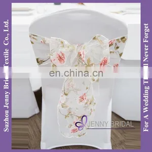 SH084A Wedding Chair Sashes Chinese Flowers Sashes Chair Cover Printed Chair Sashes Wedding thumbnail-1