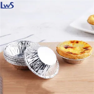 Disposable Egg Tarts Mold Round Aluminum Foil Pie Mould for Steamed Cupcake Rice Cakes Tartlets Small Baking Tools thumbnail-2