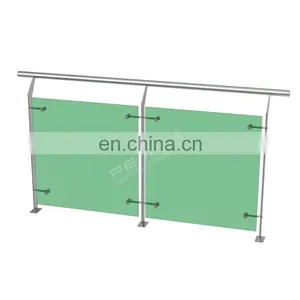 Balcony Handrails Stainless Steel Glass Railing For Outdoor thumbnail-5