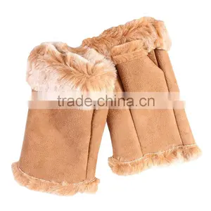 2015 Winter New Double Face Sheepskin Fingerless Glove thumbnail-1