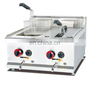Stainless Steel Counter Top 2 Tank 2 Basket Electric Chips Fryer thumbnail-3
