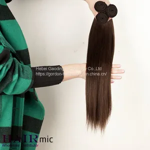 Light Brown Long Straight Remy Human Hair Bundle/ Hair Weft thumbnail-4