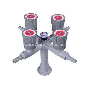 Desk Mounted Gas Valve Lab Acessories for Gas Supply Twin Outlet Gas Tap With Pressure Gauge thumbnail-4