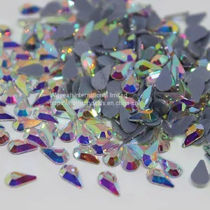 Tear Drop Hot Fix Rhinestones in Flat Back Shaped Crystal Stones thumbnail-1
