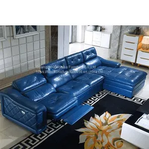 Sofa Head Layer Cowhide Italian Simple Living Room Size Apartment Combination L-Shaped Multi-Function Cabin Leather Art Sofa Furniture thumbnail-1