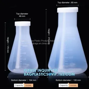 50ml 100ml 250ml 500ml 1000ml Laboratory Narrow Neck Plastic Erlenmeyer Flask, Narrow Neck Flask Erlenmeyer Flask With Lid thumbnail-5