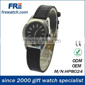 Mini Silver Alloy Watches With Black Leather Strap Watch thumbnail-1