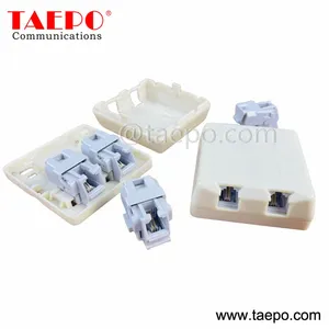 Sample Free 1 Port 2 Port RJ11 Cat3 2P2C Dry or Gel Filled Telephone Wall Socket From China Factory TAEPO thumbnail-2