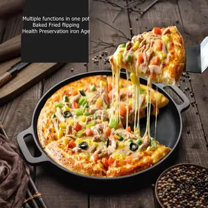 High Quality Cast Iron Vegetable Oil Fry Pan Grill Pan Pizza Pan With Two Handles Best Price thumbnail-4