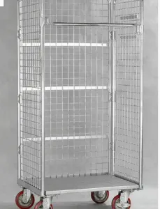 High Quality Warehouse Logistic Storage Trolley/Wire Mesh Trolley thumbnail-4