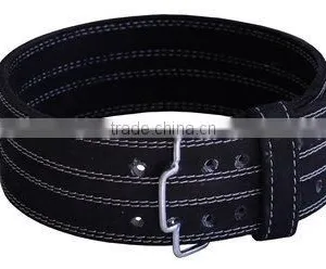 Power Weight Lifting Belt 4" Leather Medium Blue Double Buckle thumbnail-1