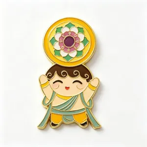 Custom Dunhuang Cultural Badge, Chinese Style Flying Apsaras Lapel Pin, Customized With Your Design thumbnail-2