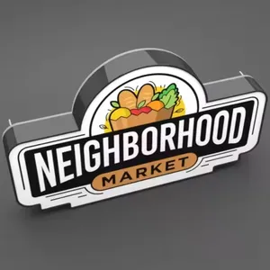 Outside Store Hollow Stainless Steel Acrylic Advertising LED Words Light Box Sign Board thumbnail-3