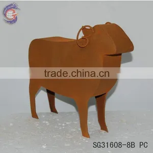 Rusted Metal Garden Decoration Animals Sheep thumbnail-1