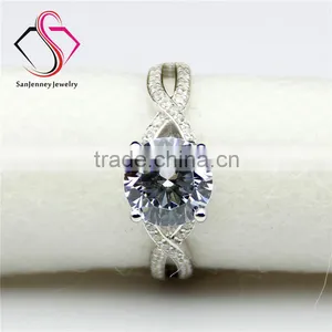Round Brilliant Cut Forever Classic Moissanite 2CT 8.0mm Center 14k 18k White Yellow Gold Diamond Engagement Ring thumbnail-4
