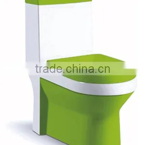 Chinese Manufacturer One Piece Ceramic Green Color Toilet W9070 thumbnail-2