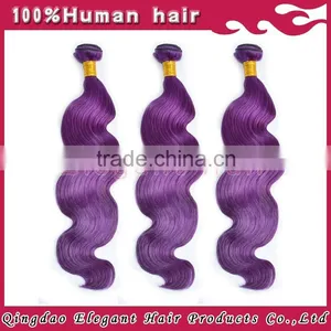 2015 Best Selling Products no Tangle no Shedding 100% Virgin Remy Indian Hair Purple Human Hair Extensions thumbnail-6