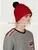 Mens Custom Red Pom Pom Beanie Hats Wholesale thumbnail-2