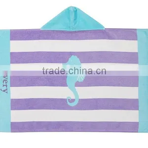 100% Painting Cotton Hooded Beach Towel thumbnail-1