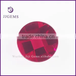 Round 5# Flat Back Checkerboard Synthetic Ruby Stone Prices thumbnail-3