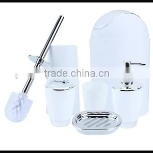Wholesale Hot Selling 6 Pieces/Set High Quality Plastic Bathroom Set Bathroom Accessory thumbnail-3