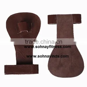 Weight Lifting Grip Palm Protection Leather Power Pull Over Straps thumbnail-1