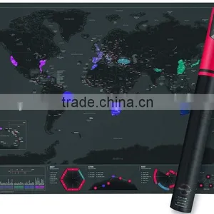 CT-723 Urban Edition FT Map Black Coated Map Creative Footprint Travel Map thumbnail-3