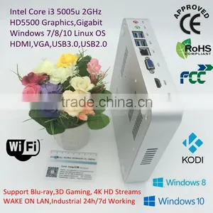 Small Desktop pc dc 12v Intel Nuc Onboard i3 5005u Cpu Hd5500 Graphcis WAR Tomb Raider 3D Gaming Support USB3.0 VGA Gigabit LAN thumbnail-1