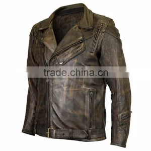 Golden Shaded Motorcycle Men Leather Custom Man Jackets thumbnail-1
