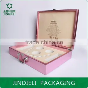 Luxury Set Pink Leather Cosmetic Box Packaging thumbnail-2