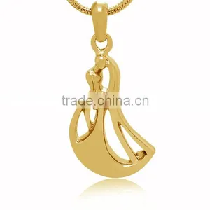 Most Wanted Stylish Stainless Steel Lover Pendant Gold Plated Lovely Valentine's Day Gift Eegant Unisex Necklace thumbnail-1
