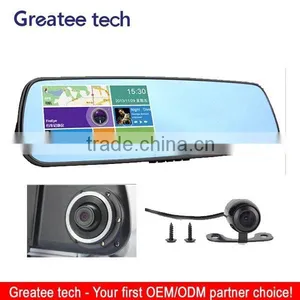 4.3 Inch Car Mirror Gps Camera Dual Camera DVR Recorder thumbnail-1