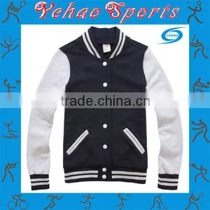Wholesale Blank Fleece Varsity Jacket thumbnail-1