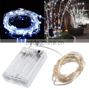 4M 13FT 40led 3 AA Battery Powered Decoration LED Copper Wire Fairy String Lights Lamps for Christmas Holiday Wedding Party thumbnail-5