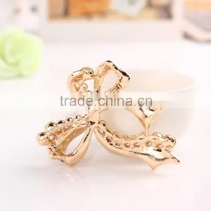 Magnetic Big Bowknot Rhinestone Brooch For Wedding Decoration,Fashion Design Beaded Bow Brooch Pin thumbnail-5