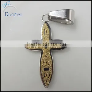 Fashion Stainless Steel Two-tone Cross Pendent thumbnail-2