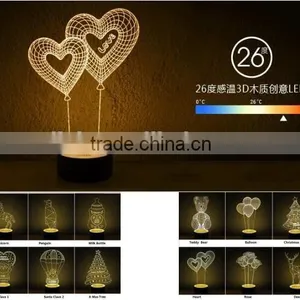New Style 3D LED Night Light Colour Change With Temperature thumbnail-1