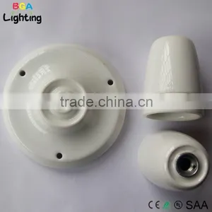 E26 Porcelain Hanging Lamp With Fabric Wire thumbnail-1